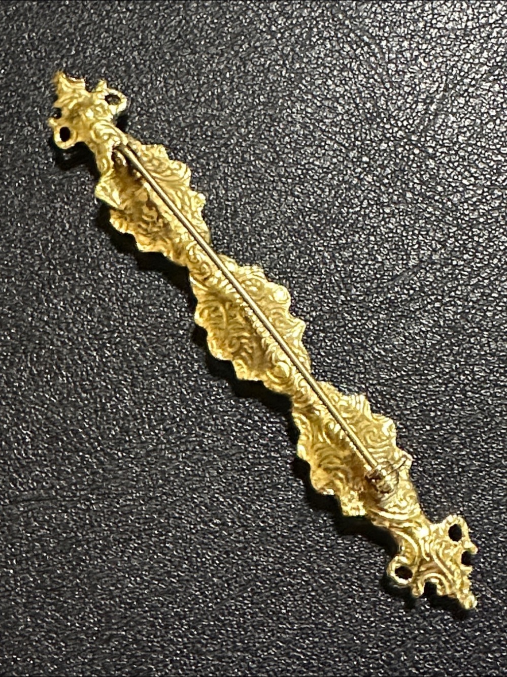 Gold Tone Rhinestone Bar Brooch Pin - Picture 8 of 12